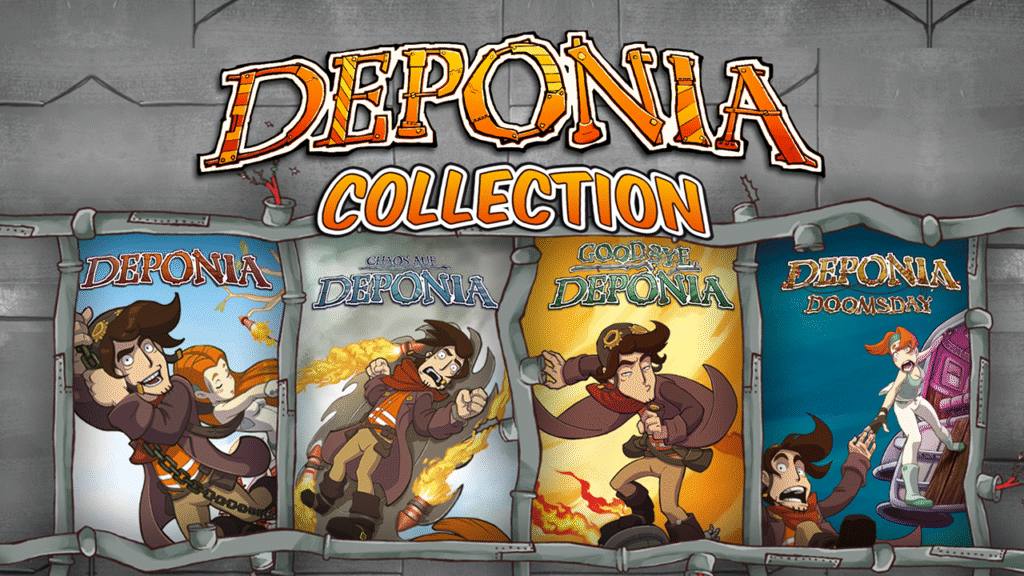 Deponia collection art featuring all the games in the series