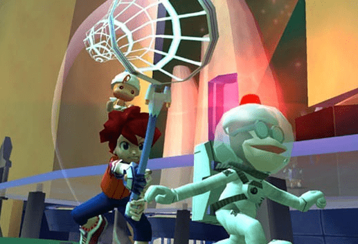 Screenshot of Jimmy catching an ape