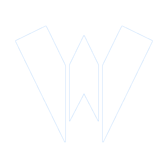 Really basic but cool "W" logo for Webble Games; resembles space ship