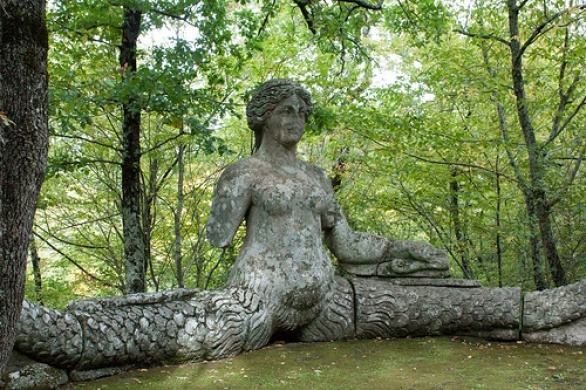 a statue of echidna, the she viper, the mother of all monsters from greek mythology