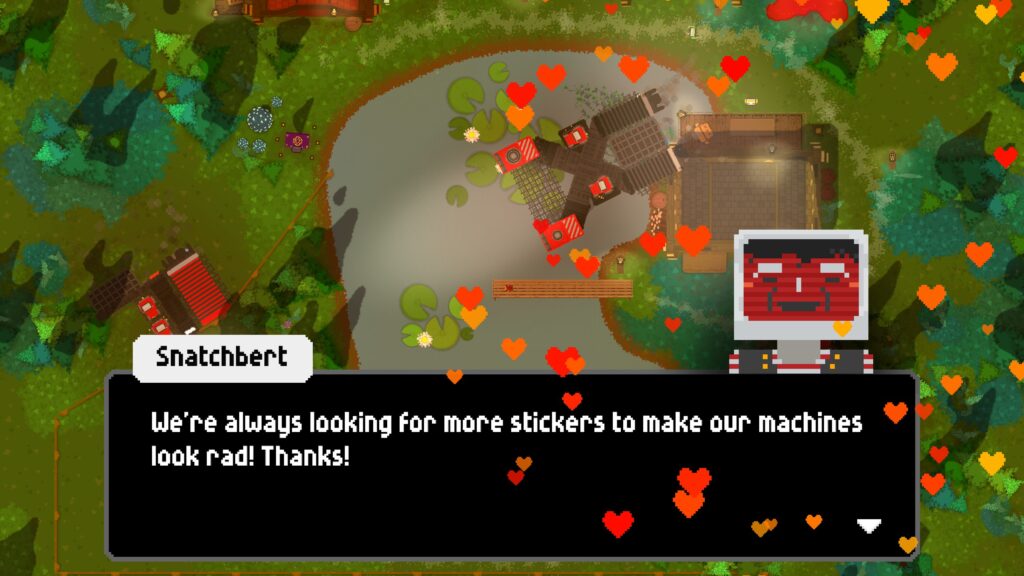 Robot pirate with a screen for a head called Snatchbert expresses his sincere, but scurvy gratitude