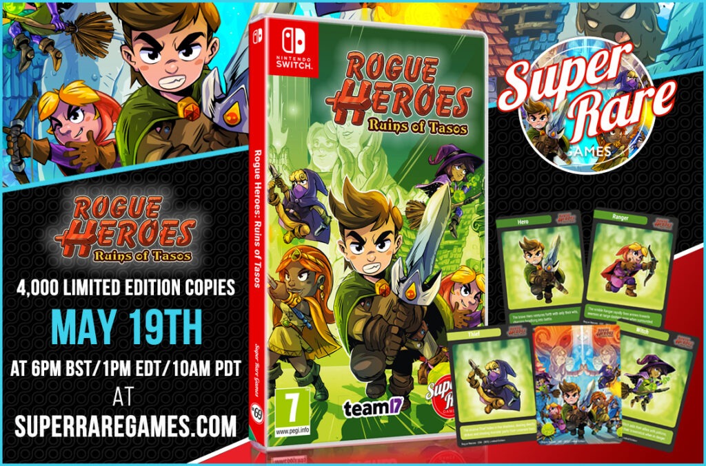 Luxorious but sleek physical Switch case for Rogue Heroes. Doesn't feature trinkets, but instead has trading cards and a sticker