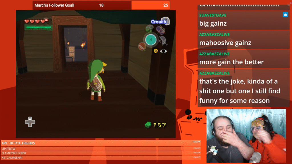 Kane and Melty streaming Wind Waker