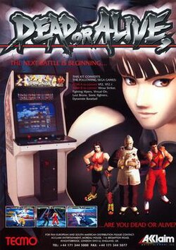 The arcade game cover of 'Dead or Alive'