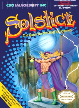 The game cover of 'Solstice' for the NES