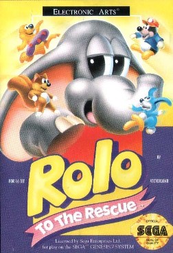 The game cover of 'Rolo To The Rescue' for the SEGA Genesis