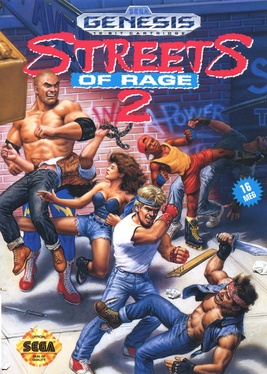 The game cover of 'Streets of Rage 2' for the SEGA Genesis