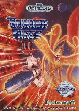 The game cover of 'Thunder Force III' for the SEGA Genesis