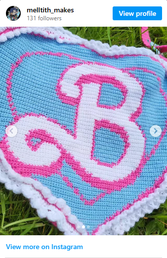 A hand-crocheted bag made and designed by Melty