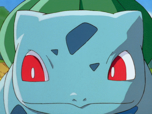 Bulbasaur rotating its eyes