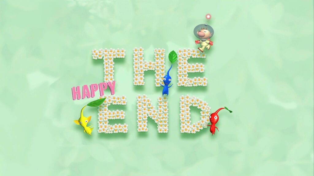 Screenshot of the end screen from Pikmin