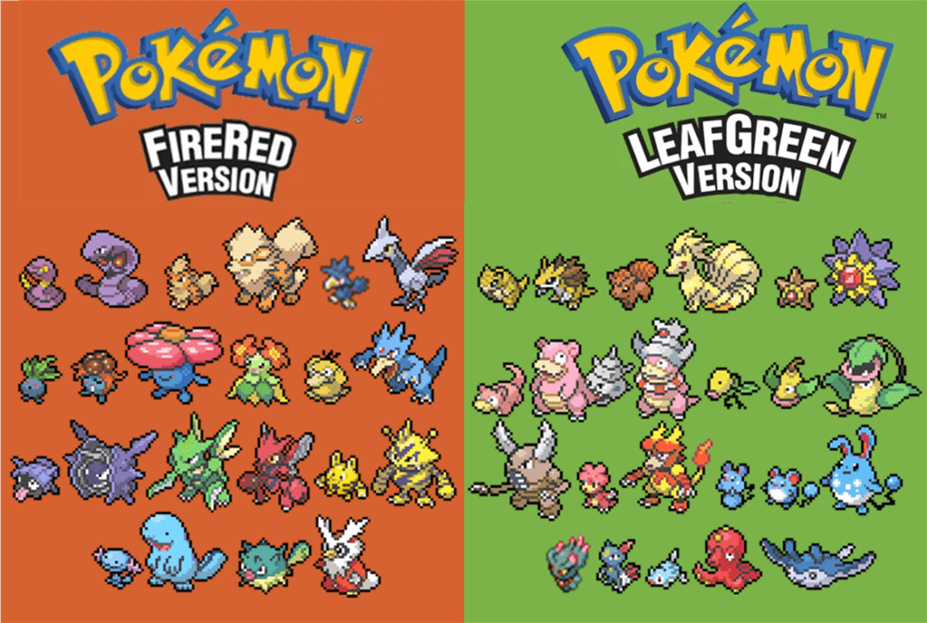 Version exclusives for Fire Red and Leaf Green