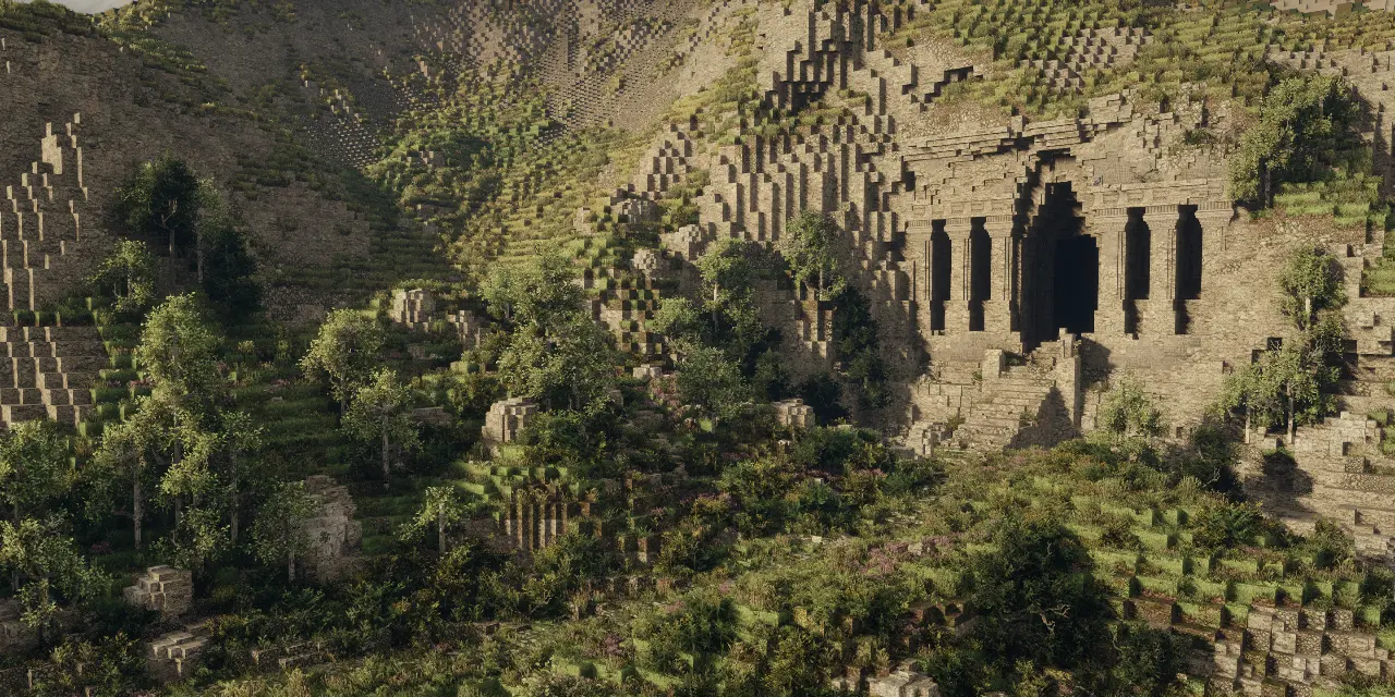 Entrance to Moria, built in Minecraft by ArdaCraft